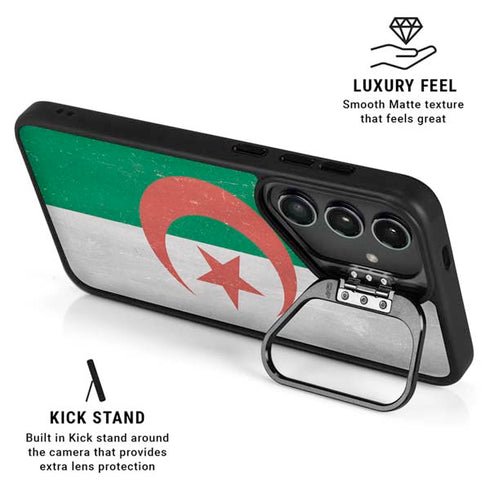 Algeria Flag Distressed Galaxy S24 Kickstand Case